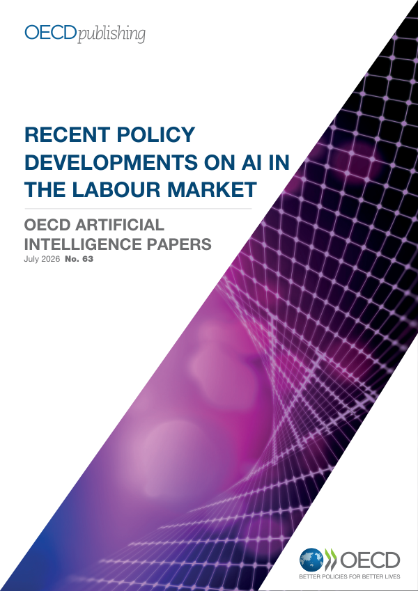 OECD Artificial Intelligence Papers No. 63, Recent policy developments on AI in the labour market raporunun kapağı