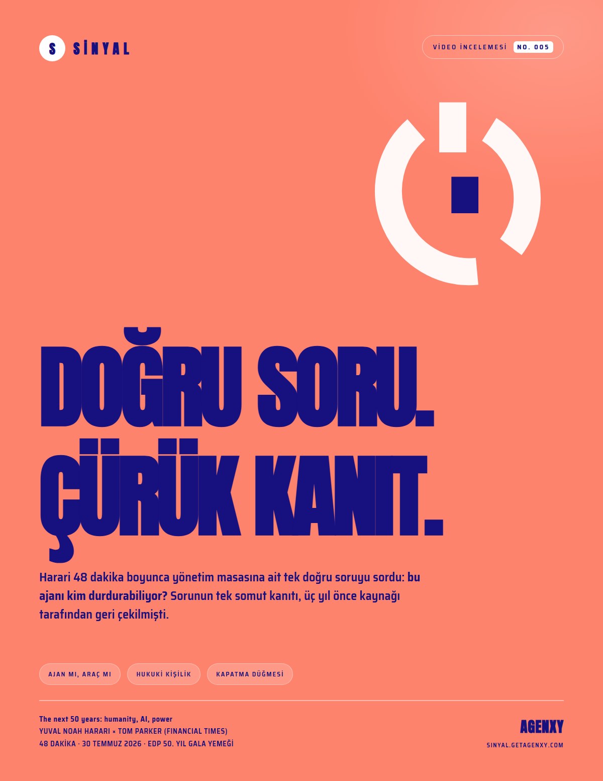 No. 005 video incelemesi kapağı — kopuk kapatma düğmesi